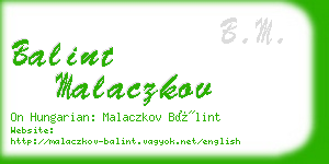 balint malaczkov business card